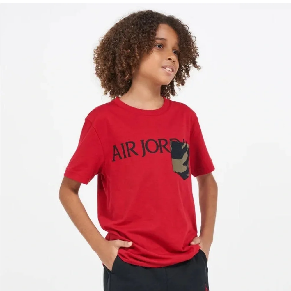 Jordan Big Boys Jumpman Classics Logo Pocket T-Shirt - Gym Red 12-13